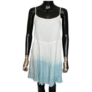 Beach by Exist White Blue Ombre Swim Cover Up Dress Size Small NWT
